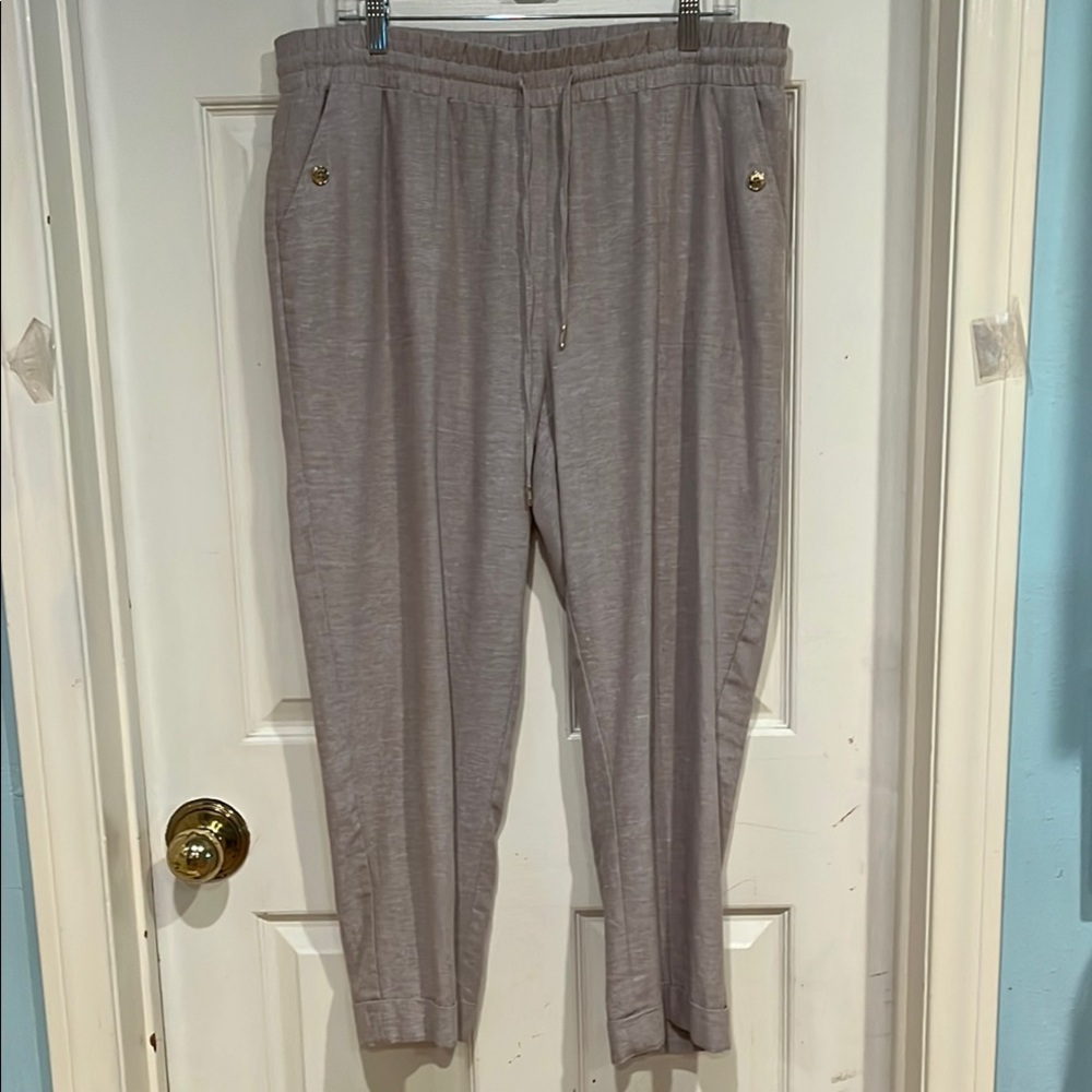 Jones NY Linen Blend Drawstring Pants size L-XL